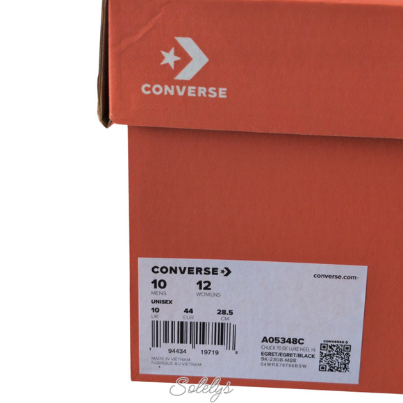 Converse Chuck 70 De Luxe Heel Platform Egret White Sneaker Mens 10 Womens 12 - Picture 6 of 10